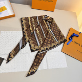 Louis Vuitton Classic Fashion Versatile Logo Chain Printed Silk Square Towel 90 x 90 CM