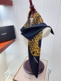 Yves Saint Laurent Fashion Versatile Leopard Printed Double Sided Same Color Silk Square Towel 90 x 90 CM