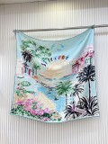 Dior Fashion Versatile Double Sided Same Color Silk Square Towel 90 x 90 CM