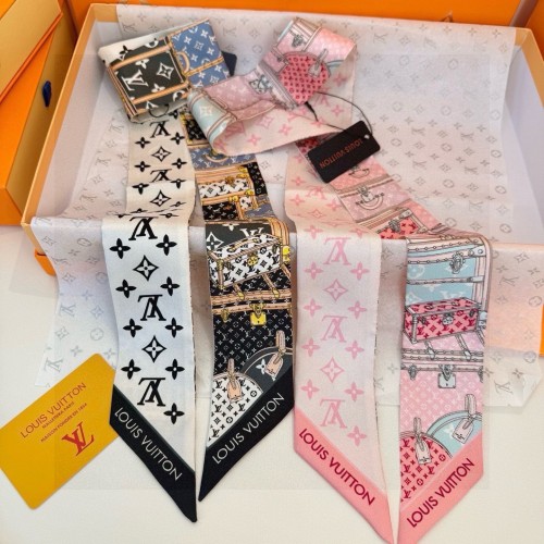 Louis Vuitton Fashion Versatile Silk Hair Strap Scarf 6 x 120 CM