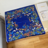 Dior Fashion Versatile Floral Printed Silk Square Towel 90 x 90 CM