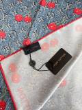 Louis Vuitton Fashion Versatile Cherry Logo Printed Silk Square Towel 90 x 90 CM