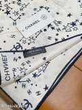 Chanel Fashion Versatile Logo Printed Double Sided Silk Square Towel 90 x 90 CM