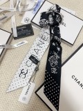 Chanel Fashion Versatile Silk Hair Strap Paddle Scarf 6x 120 CM