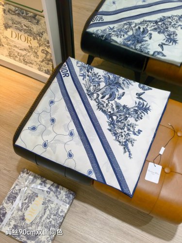 Dior Fashion Versatile Double Sided Silk Square Towel 90 x 90 CM