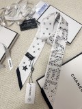 Chanel Fashion Versatile Silk Hair Strap Paddle Scarf 6x 120 CM