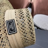 Chanel Fashion Versatile Hollow Grass Hat Sunscreen Hat 57CM