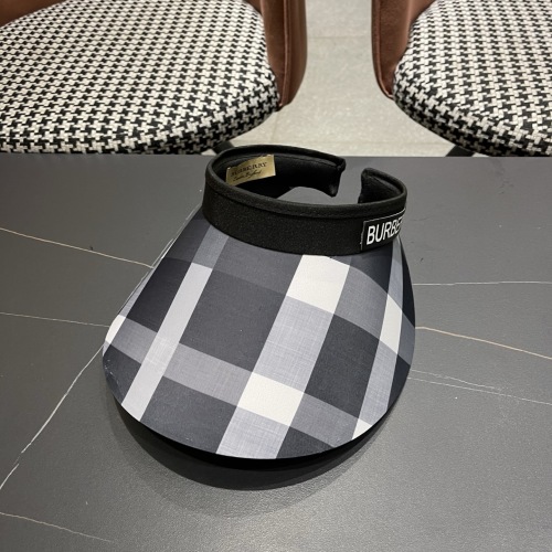 Burberry New Casual Versatile Checkered Sky Top Hat Women's Summer Sunshade Hat