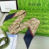Gucci Fashion Versatile Bee Logo Printed Double Sided Silk Scarf Hair Strap 6 x 90 CM