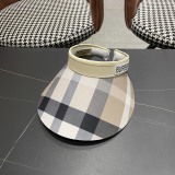 Burberry New Casual Versatile Checkered Sky Top Hat Women's Summer Sunshade Hat