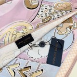 Louis Vuitton Fashion Versatile Vivienne World Tour Printed Silk Square Towel 90 x 90 CM
