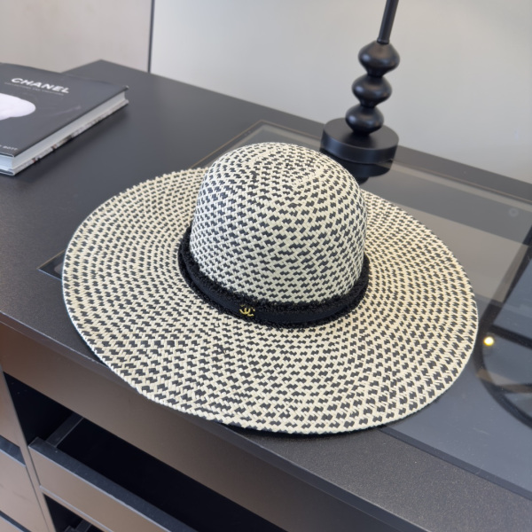 Chanel New Fashion Style Versatile Sunshade Hat Grass Hat 57CM