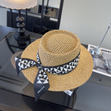 Prada New Fashion Versatile Top Hat Straw Hat 57CM