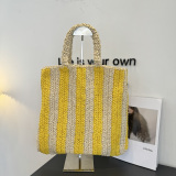 Prada Fashion Versatile Embroidered Logo Straw Bag