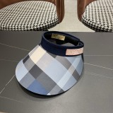 Burberry New Casual Versatile Checkered Sky Top Hat Women's Summer Sunshade Hat