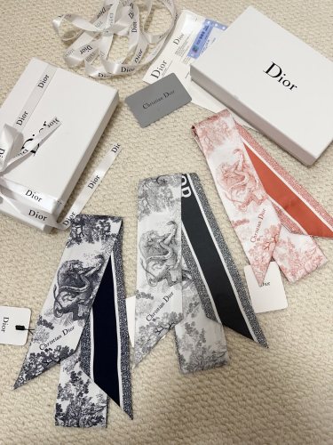 Dior Fashion Versatile Printed Silk Hair Strap Scarf 6x 100 CM