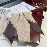 Gucci Fashion Versatile Logo Printed Double Sided Silk Scarf Hair Strap 5 x 120 CM