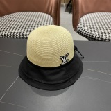 Louis Vuitton Women's Elegant Bow Fisherman's Hat Sunshade Straw Hat