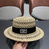 Chanel Fashion Versatile Hollow Grass Hat Sunscreen Hat 57CM