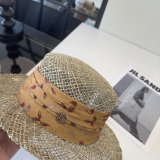 Gucci New Fashion Versatile Hollow Top Hat Grass Hat 57CM