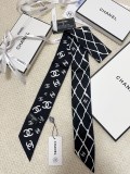 Chanel Fashion Versatile Silk Hair Strap Paddle Scarf 6x 120 CM
