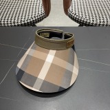Burberry New Casual Versatile Checkered Sky Top Hat Women's Summer Sunshade Hat