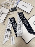 Chanel Fashion Versatile Silk Hair Strap Paddle Scarf 6x 120 CM