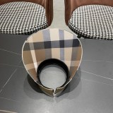 Burberry New Casual Versatile Checkered Sky Top Hat Women's Summer Sunshade Hat