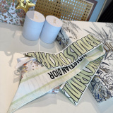 Dior Fashion Versatile Logo Printed Double Sided Silk Scarf Hair Strap 6 x 105 CM