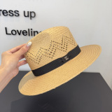 Chanel New Fashion Versatile Top Hat Grass Hat 57CM