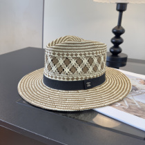 Chanel New Fashion Versatile Top Hat Grass Hat 57CM