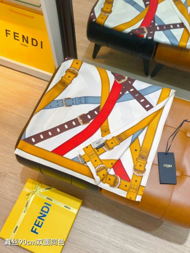 Fendi Fashion Versatile Double Sided Silk Square Towel 90 x 90 CM