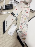 Chanel Fashion Versatile Silk Hair Strap Paddle Scarf 6x 120 CM