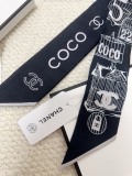 Chanel Fashion Versatile Silk Hair Strap Paddle Scarf 6x 120 CM