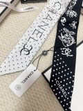 Chanel Fashion Versatile Silk Hair Strap Paddle Scarf 6x 120 CM