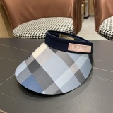 Burberry New Casual Versatile Checkered Sky Top Hat Women's Summer Sunshade Hat