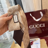 Gucci Fashion Versatile Logo Printed Double Sided Silk Scarf Hair Strap 5 x 120 CM