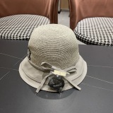Louis Vuitton Women's Elegant Bow Fisherman's Hat Sunshade Straw Hat