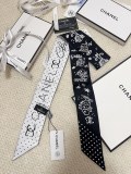 Chanel Fashion Versatile Silk Hair Strap Paddle Scarf 6x 120 CM