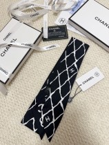 Chanel Fashion Versatile Silk Hair Strap Paddle Scarf 6x 120 CM