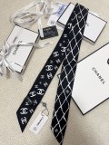 Chanel Fashion Versatile Silk Hair Strap Paddle Scarf 6x 120 CM