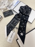 Chanel Fashion Versatile Silk Hair Strap Paddle Scarf 6x 120 CM