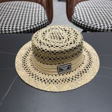 Chanel Fashion Versatile Hollow Grass Hat Sunscreen Hat 57CM