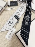 Chanel Fashion Versatile Silk Hair Strap Paddle Scarf 6x 120 CM