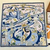 Louis Vuitton Fashion Versatile Vivienne World Tour Printed Silk Square Towel 90 x 90 CM