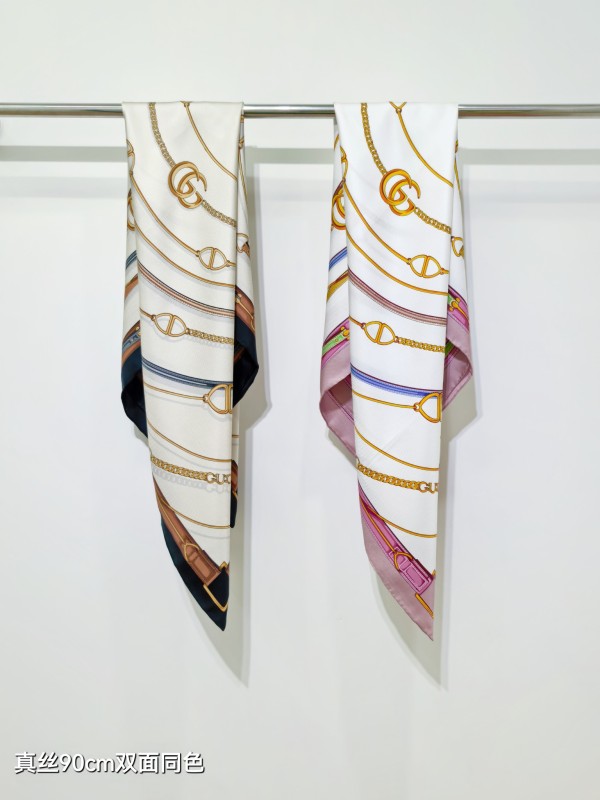 Gucci Fashion Versatile Double Sided Silk Square Towel 90 x 90 CM