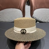 Gucci Fashion Versatile Dome Hollow Grass Hat Sunscreen Hat