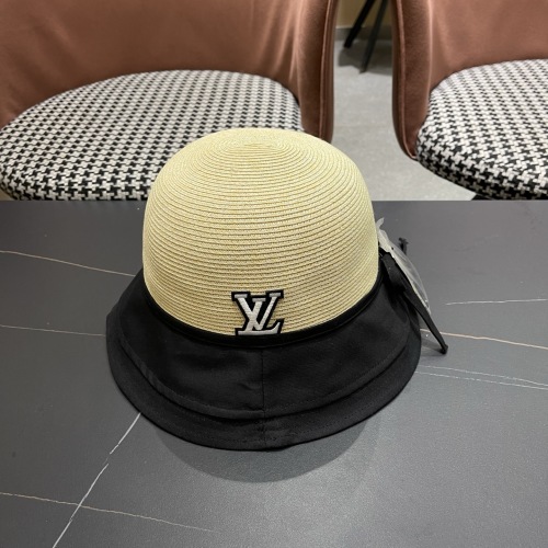Louis Vuitton Women's Elegant Bow Fisherman's Hat Sunshade Straw Hat