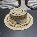 Chanel Fashion Versatile Hollow Grass Hat Sunscreen Hat 57CM