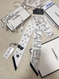 Chanel Fashion Versatile Silk Hair Strap Paddle Scarf 6x 120 CM